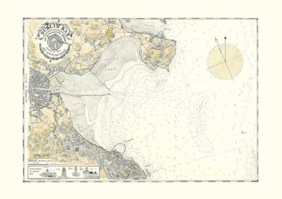 Dublin Bay Nautical Map Illustrated by Mark P Ryan