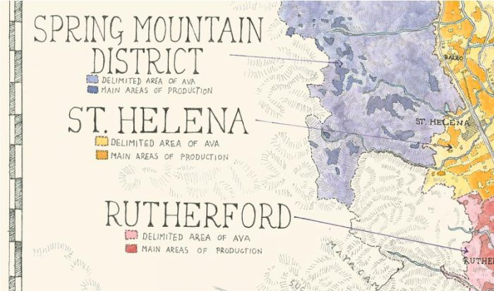 Napa Valley Wine Map Illustrated by Mark P Ryan