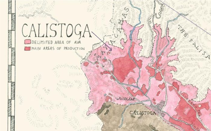 Napa Valley Wine Map Illustrated by Mark P Ryan