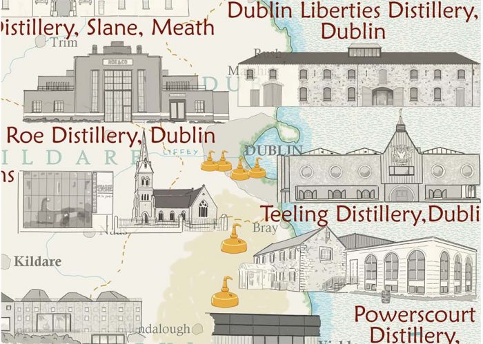 Whiskey Distilleries Of Ireland Map - Image 2
