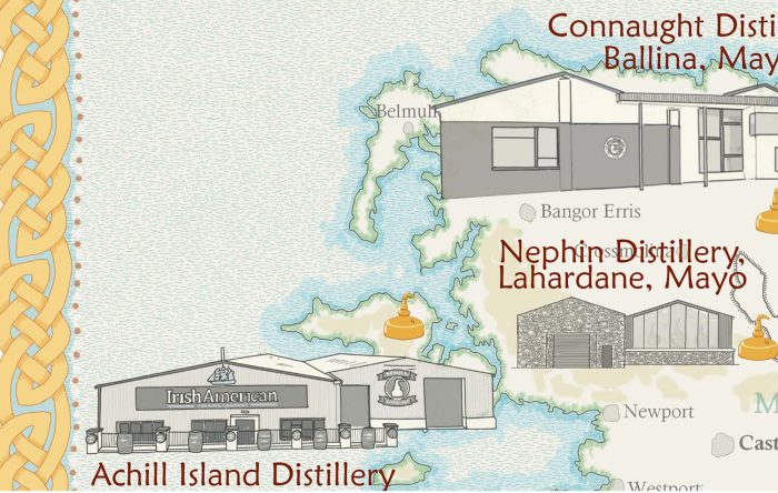 Whiskey Distilleries Of Ireland Map - Image 4