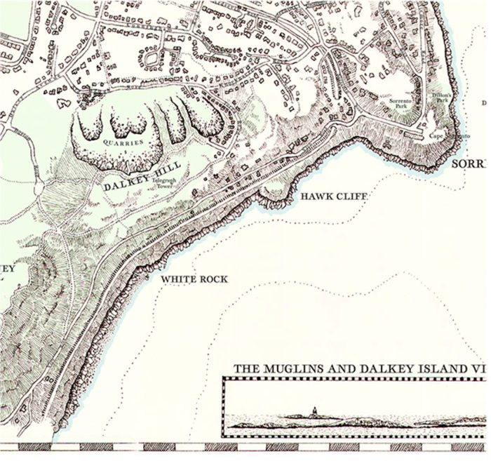 Close up of Dalkey map